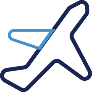 Aviation icon. A plane outline.