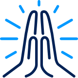 Church Icon. Praying hands